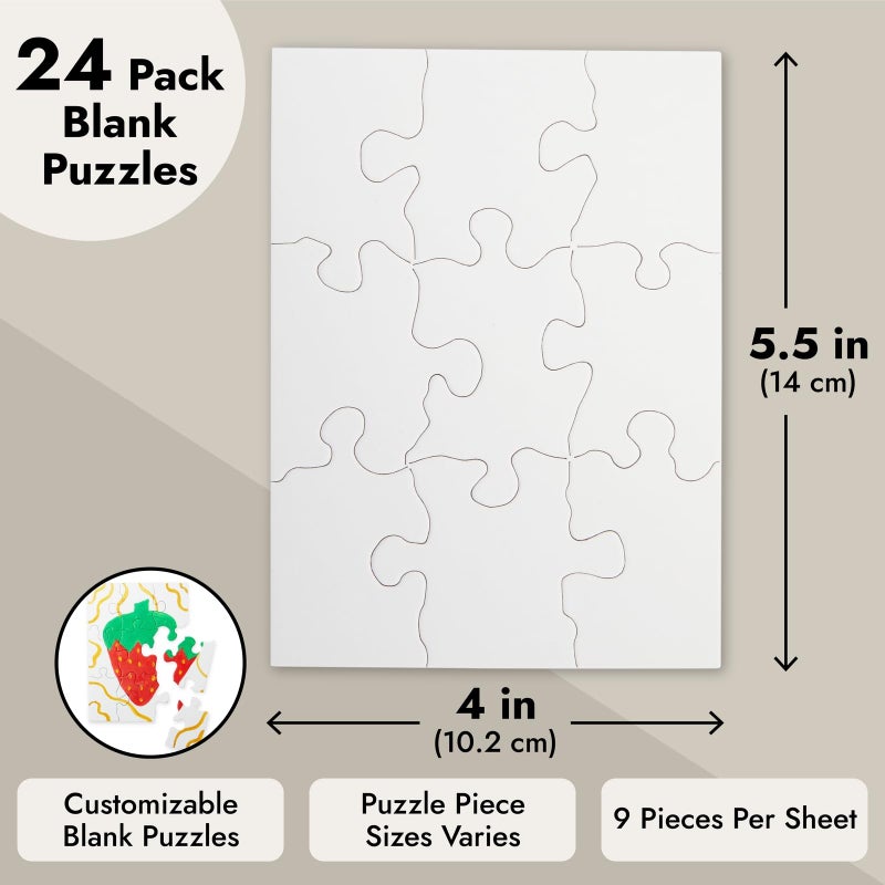 Infinite Curiosity Blank Puzzles to Draw On - DIY Puzzle Craft & Pieces to Write On - Interactive Learning & Blanks for Kids - 24 Pieces, 5.5 x 4 in - Image 5